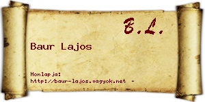 Baur Lajos névjegykártya